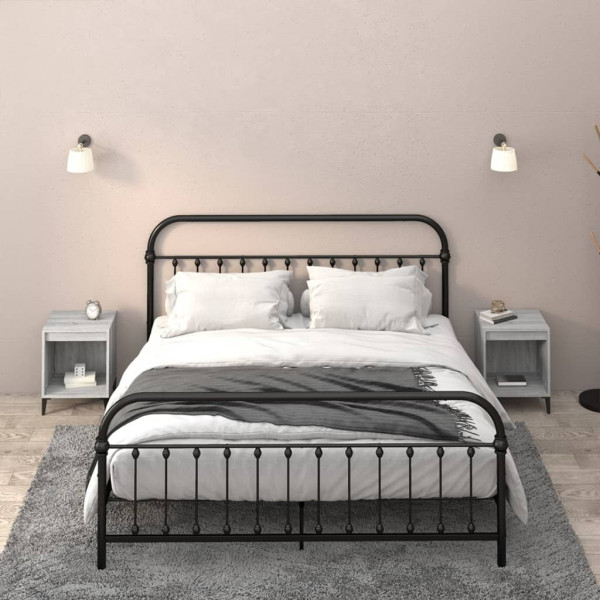 Mesitas de noche 2 unidades gris Sonoma 40x35x50 cm D