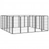 Jaula perros 20 paneles acero recubierto polvo negro 50x100cm 3