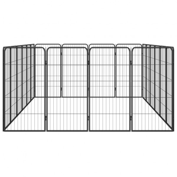 Parque p/ cães c/ 20 painéis 50x100 cm aço revestido a pó preto M 4