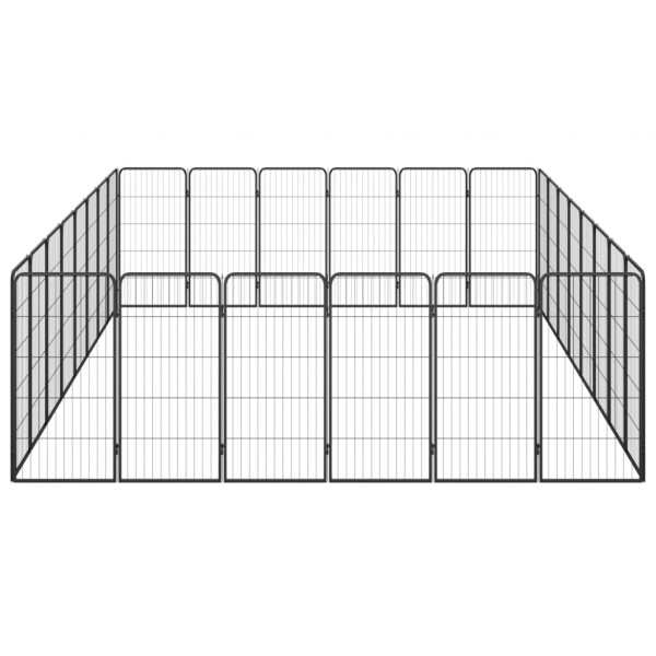 Parque p/ cães c/ 28 painéis 50x100 cm aço revestido a pó preto M 4