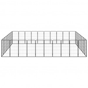 Parque p/ cães c/ 36 painéis 50x100 cm aço revestido a pó preto H