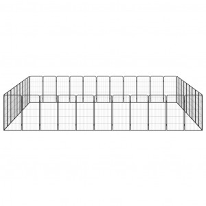 Jaula perros 40 paneles acero recubierto polvo negro 50x100 cm H