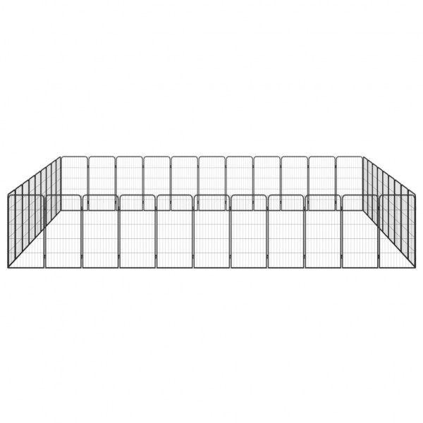 Parque p/ cães c/ 40 painéis 50x100 cm aço revestido a pó preto M 2