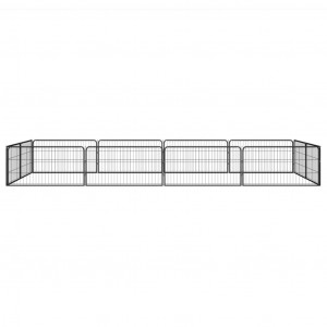 Jaula perros 12 paneles acero recubierto polvo negro 100x50 cm H