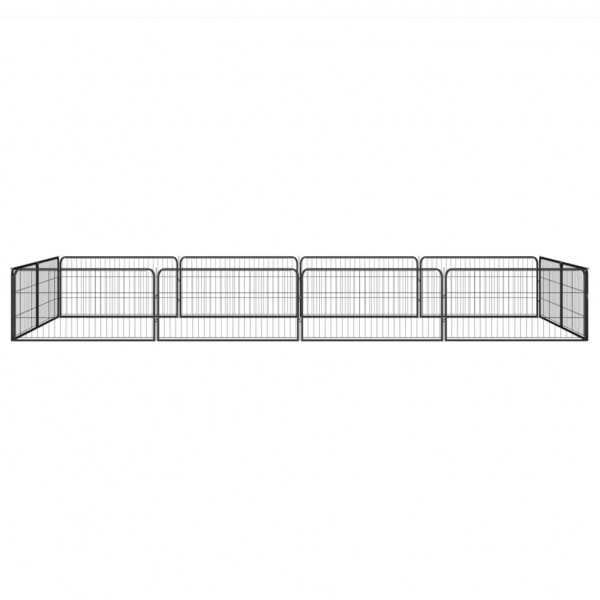 Parque p/ cães c/ 12 painéis 100x50 cm aço revestido a pó preto M 2
