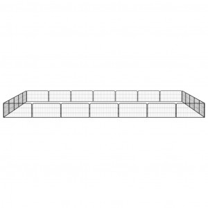 Parque p/ cães c/ 24 painéis 100x50 cm aço revestido a pó preto H