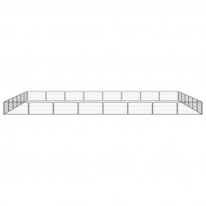 Parque p/ cães c/ 28 painéis 100x50 cm aço revestido a pó preto H