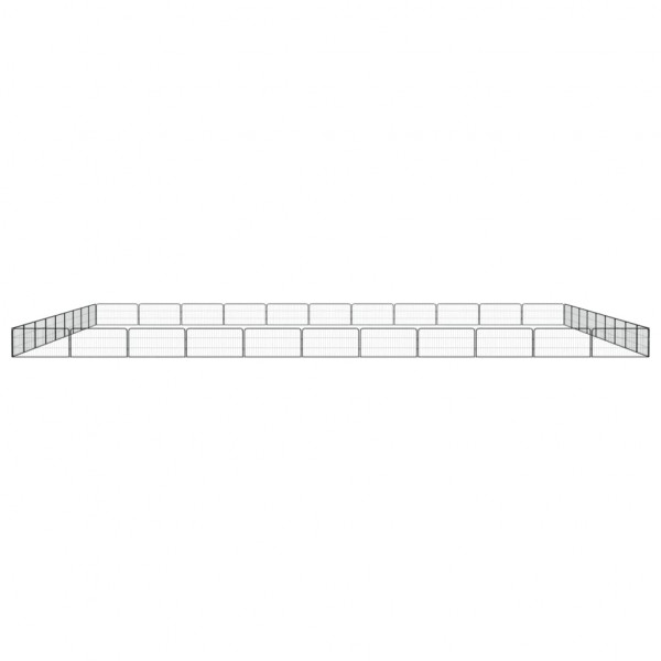 Jaula perros 40 paneles acero recubierto polvo negro 100x50 cm M 2