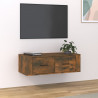 Mueble de TV colgante madera roble ahumado 80x36x25 cm 1