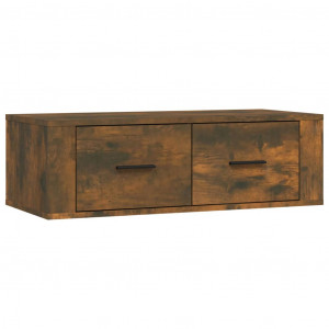 Mueble de TV colgante madera roble ahumado 80x36x25 cm H
