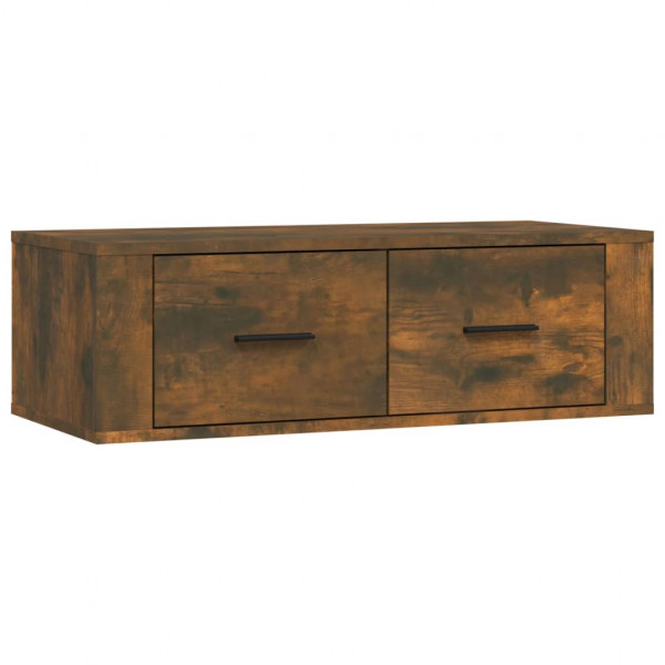 Mueble de TV colgante madera roble ahumado 80x36x25 cm M 2