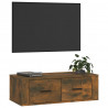 Mueble de TV colgante madera roble ahumado 80x36x25 cm 4
