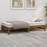Sofá cama extraíble madera maciza pino marrón miel 2x(90x190)cm 4