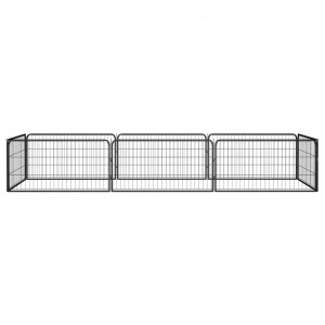 Jaula perros 8 paneles acero recubierto polvo negro 100x50 cm H