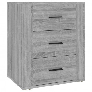 Mesita de noche madera contrachapada gris Sonoma 50x36x60 cm H
