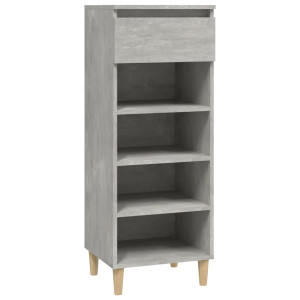 Mueble zapatero madera contrachapada gris hormigón 40x36x105 cm H