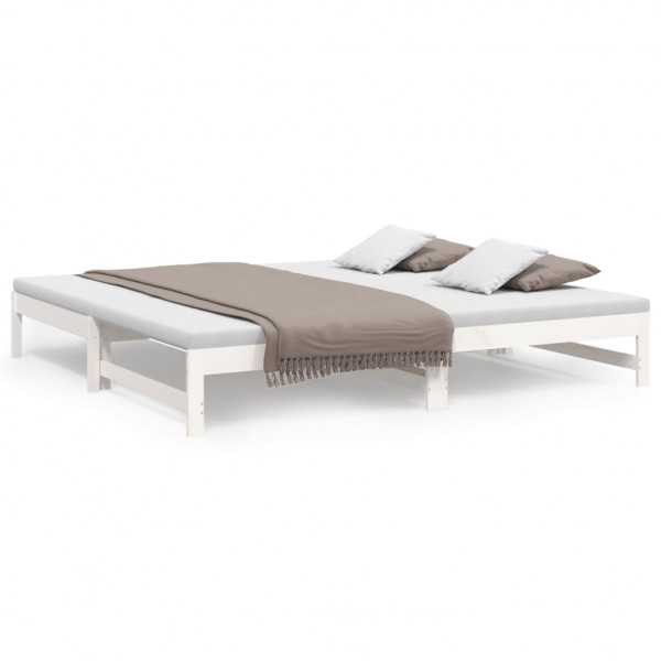 Sofá-cama de puxar 2x(90x200) cm pinho maciço branco M 2