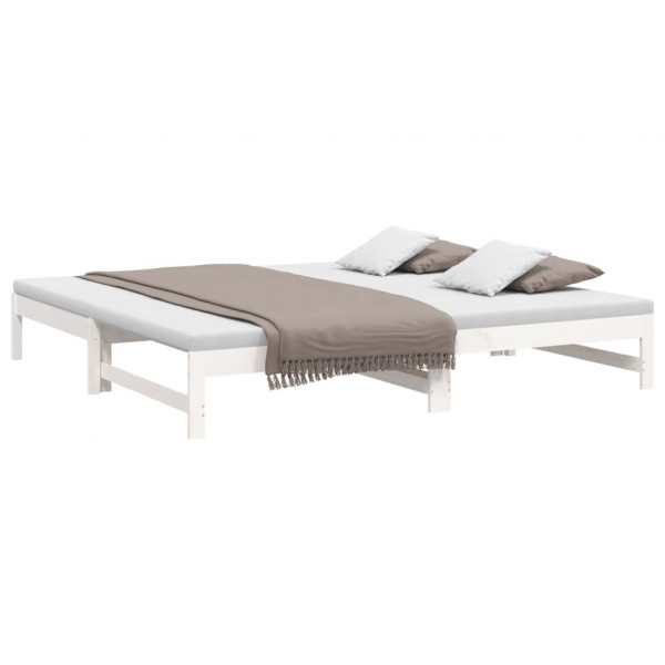 Sofá cama extraíble madera maciza de pino blanco 2x(90x200) cm M 3