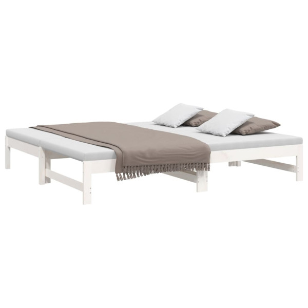 Estrutura sofá-cama de puxar 2x(90x190) cm pinho maciço branco M 3