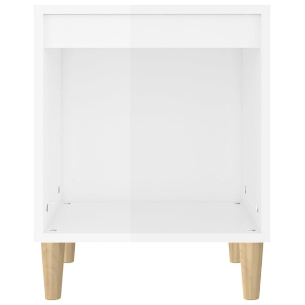 Mesa de cabeceira 40x35x50cm derivados madeira branco brilhante M 5