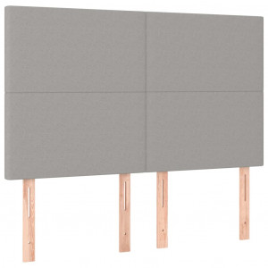 Cabeceira de cama 4 pcs tecido 72x5x78/88 cm cinzento-claro H