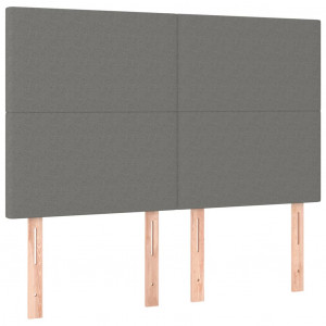 Cabeceira de cama 4 pcs tecido 72x5x78/88 cm cinzento-escuro H