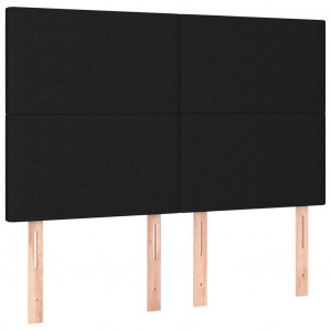Cabeceira de cama 4 pcs tecido 72x5x78/88 cm preto H