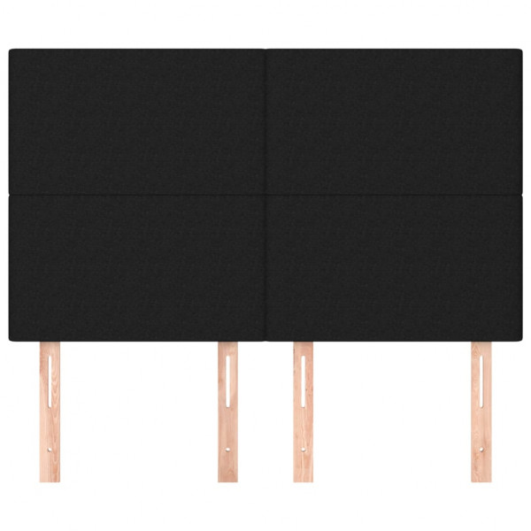 Cabeceros 4 unidades tela negro 72x5x78/88 cm M 3