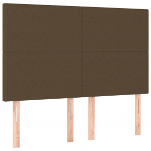 Cabeceira de cama 4 pcs tecido 72x5x78/88 cm castanho-escuro H