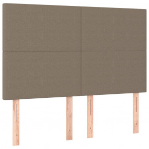 Cabeceira cama 4 pcs tecido 72x5x78/88 cm cinzento-acastanhado H
