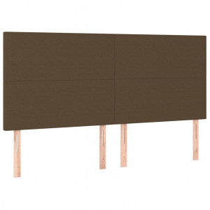 Cabeceira de cama 4 pcs tecido 100x5x78/88 cm castanho -escuro H