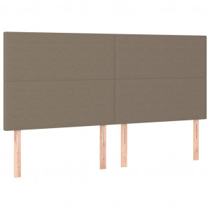 Cabeceira cama 4 pcs tecido 100x5x78/88 cm cinzento-acastanhado H