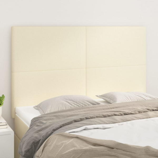 Cabeceros 4 unidades cuero sintético color crema 72x5x78/88 cm D