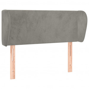 Cabeceira de cama c/ abas veludo 83x23x78/88 cm cinzento-claro H