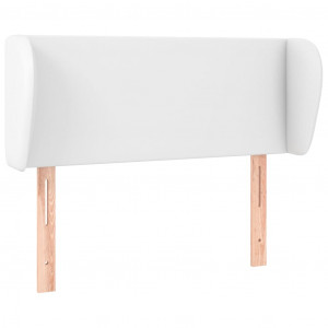 Cabeceira de cama c/ abas couro artificial 93x23x78/88cm branco H