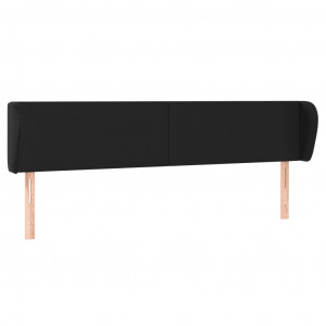 Cabeceira cama abas couro artificial 163x23x78/88 cm preto H