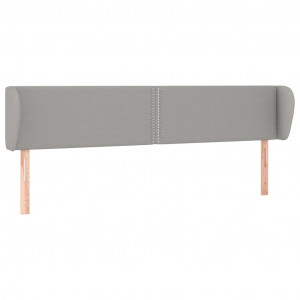 Cabeceira de cama c/ abas tecido 183x23x78/88 cm cinzento-claro H