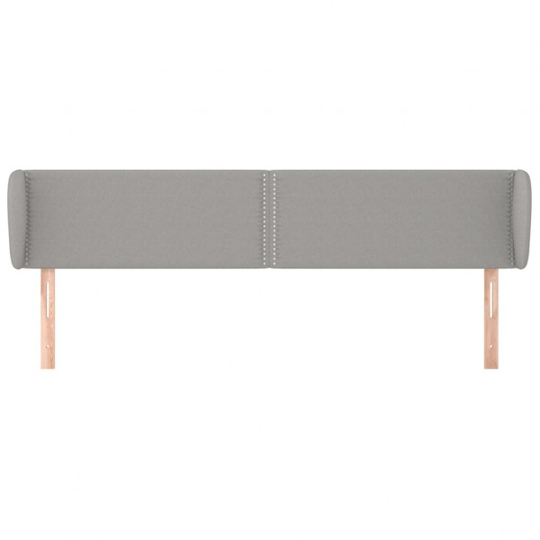 Cabeceira de cama c/ abas tecido 183x23x78/88 cm cinzento-claro M 3