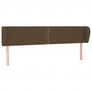 Cabeceira de cama c/ abas tecido 183x23x78/88cm castanho-escuro H