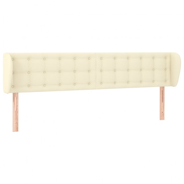 Cabecero de cuero sintético color crema 183x23x78/88 cm M 2