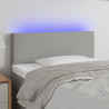 Cabeceira de cama c/ luzes LED tecido 80x5x78/88 cm cinza-claro 1