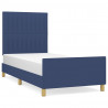 Estrutura de cama sem colchão 100x200 cm tecido azul 2