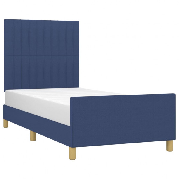 Estrutura de cama sem colchão 100x200 cm tecido azul M 3