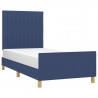 Estructura de cama con cabecero de tela azul 100x200 cm 3