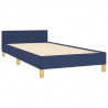 Estructura de cama con cabecero de tela azul 100x200 cm 5