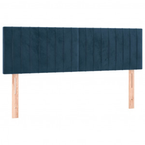 Cabeceira de cama 2 pcs veludo 72x5x78/88 cm azul-escuro H