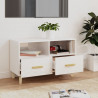 Mueble de TV madera contrachapada blanco brillo 80x36x50 cm 3
