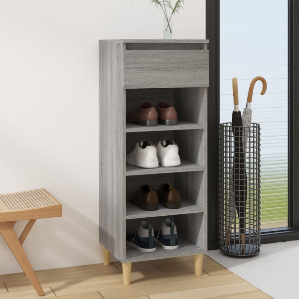 Mueble zapatero madera contrachapada gris Sonoma 40x36x105 cm D