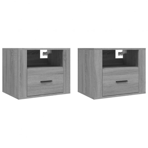 Mesas de cabeceira parede 2 pcs 50x36x40 cm cinzento sonoma M 2