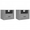 Mesitas de noche de pared 2 uds gris Sonoma 50x36x40 cm 2